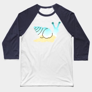 Modern Pixel Ocean Sea Snail Baseball T-Shirt